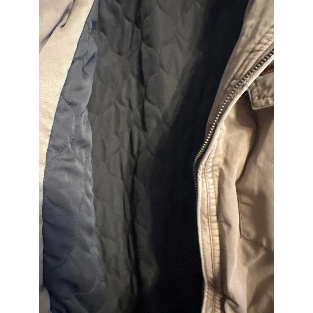 Levi's XXL Mens Tan Quilted Lined Full Zip Up Jacket Utility Military Style